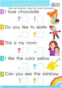 1st Grade Punctuation Worksheets: Free English Punctuation Marks PDF